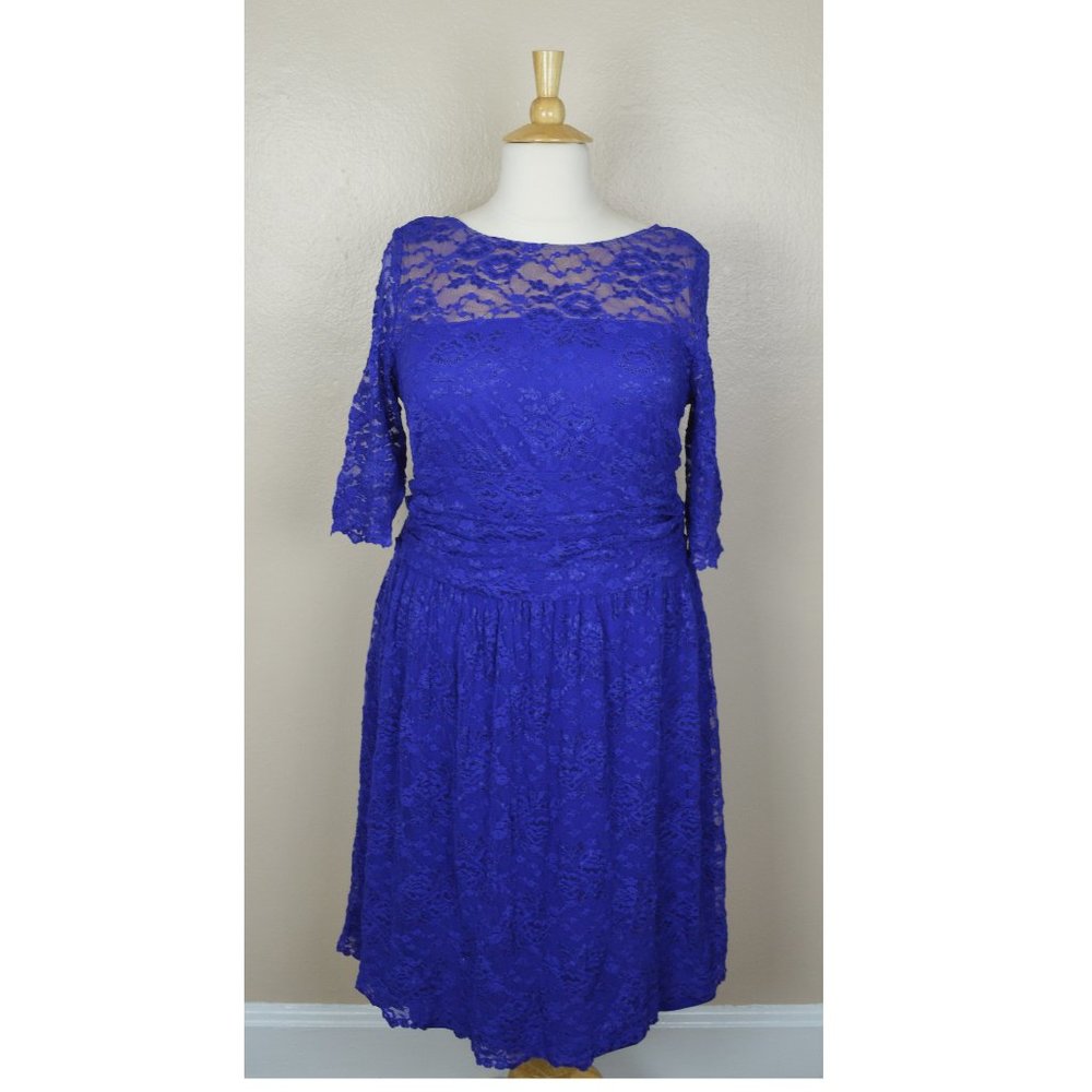 Kiyonna Luna Lace Blue Dress Size 3